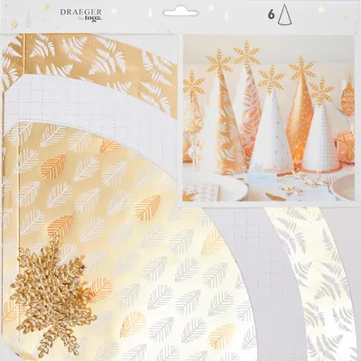 Weihnachtsdeko-Set, gold/kupfer/weiß, 19,5–27,5 cm, 5-tlg.