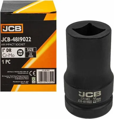 Produktbild von JCB | Schlagschraubereinsatz, Vierkant, 22mm, Schlagschrauber Nuss, Kraftnuss, Steckschlüssel Einsatz