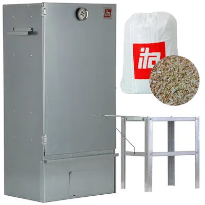 Produktbild von ITA Räucherofen 7001 - Premium Räucherschrank mit 3 Etagen 81 cm - Legierter Stahl - Qualität  EU - Smoker - Direkt vom Hersteller