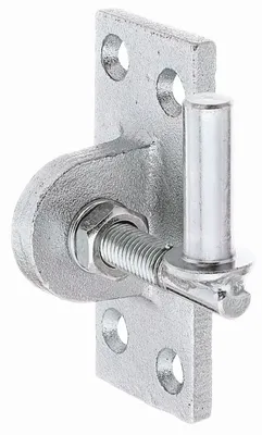 Image de Alberts 318239 Gond à visser, réglable de 20 mm, électro-galvanisé, passivé à couche épaisse, dimension de l'axe Ø13 mm, plaque 105 x 45 mm