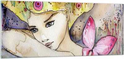 Produktbild von Bilder auf glas - Frau modern - 100x40cm - Glasbilder - Wandbilder - Bilder - Kunstdruck - zum Aufhängen bereit - Wanddekoration aus Glas - Glas Bilder - Wandbild auf Glas - Einteilig - GAB100x40-3554