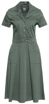 Produktbild von Queen Kerosin Swing Kleid - Workwear Oliv XS