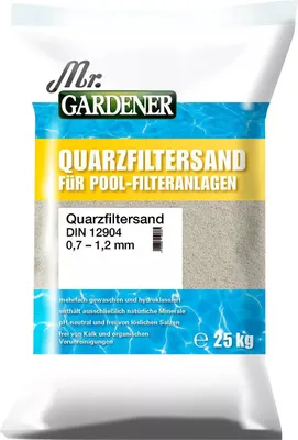 Produktbild von 25kg Filtersand Körnung 0,7mm-1,2mm Mr.Gardener