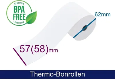 Produktbild von Thermorolle - 57(58) 62 12 (B/D(max.)/K) weiss, 50m