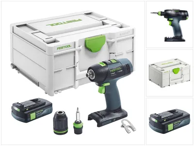 Immagine prodotto di Trapano avvitatore a batteria Festool T 18+3 Basic 18 V 50 Nm Brushless + 1x batteria 3,0 Ah + Systainer - senza caricabatterie