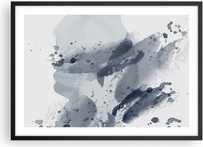 Produktbild von Gerahmtes Poster - Schwarzer Rahmen - Abstraktion Blau Minimalismus - 70x50 cm - Wand Bild - Wanddeko - Wandbilder - Kunstposter - Wandposter - Bilderrahmen - Bilder - Kunstdruck - P2BAA70x50-4941