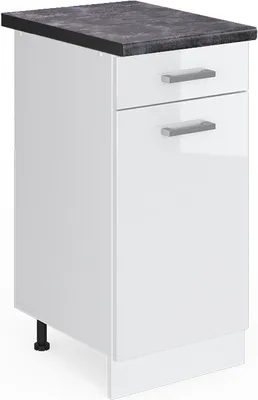 Immagine prodotto di Mobiletto base per cucina Vicco R-Line Bianco lucido 40 cm , PL Antracite, Model 45772