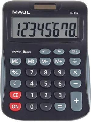 Image de MAUL Calculatrice de bureau MJ 550 Affichage LCD 1 ligne, 8 chiffres pile solaire 15.5 x 11 x 2.5 cm noir