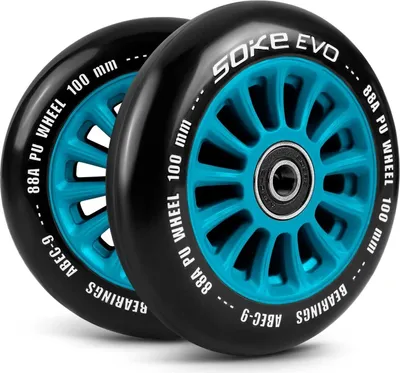 Image de Roues bleues pour scooter 100 mm, pack de 2