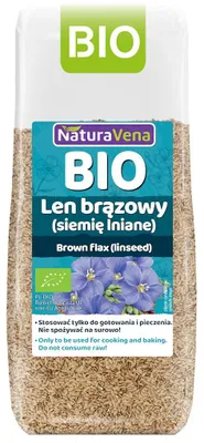 LEN BRĄZOWY (SIEMIĘ LNIANE) BIO 250 g - NATURAVENA
