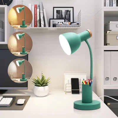 Immagine prodotto di Lampada da scrivania, lampada da scrivania a LED con portapenne, verde