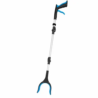 Produktbild von Klappbare Greifzange 90 cm – Greifhilfe mit ergonomischem Griff, gepolsterter Greifkralle und Aluminiumstange – platzsparend auf 30 cm faltbar, KI-generiertes Bild
