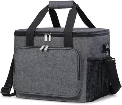 Produktbild von Famanu Kühltasche mit Schulterband, faltbar und wasserdicht – Dunkelgrau