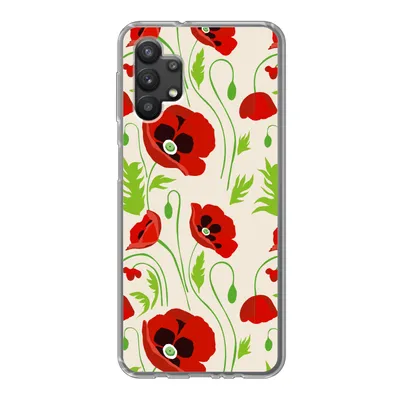 Produktbild von MuchoWow® Handyhülle Schutzhülle Hülle für Samsung Galaxy A32 5G Blumen - Mohn - Muster Silikon Softcase Handy Hülle - Softcase