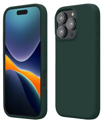 Produktbild von kwmobile Handyhülle für iPhone 16 Pro Hülle, für iPhone 16 Pro Case - Hülle Silikon - kabelloses Laden - Moosgrün