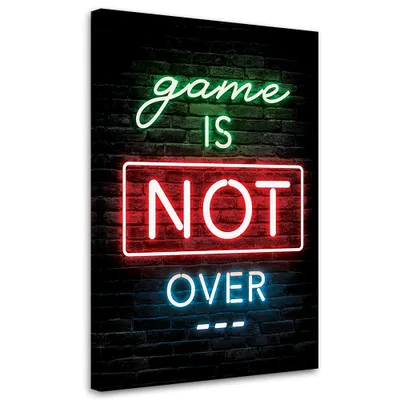 Produktbild von Leinwandbild Aufschrift für Gamer Neon Gaming 80x120 Feeby Bunt bild für die wand bereit zum aufhängen