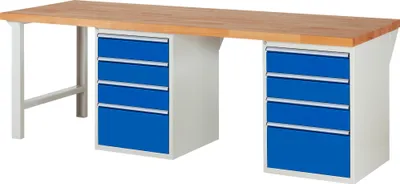 Produktbild von RAU Werkbank 2500x900x890mm 8xSchublade-TA l.gr/e.bl 4040376269683