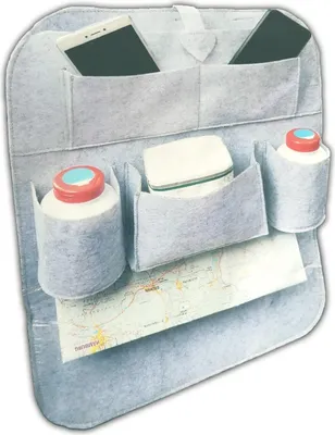 Produktbild von Auto Rücksitz Organizer Tasche mit Trittschutz Autositz Rücksitztasche Rücksitzschoner KFZ Autositztasche Aufbewahrungstasche Kinder Spielzeugtasche