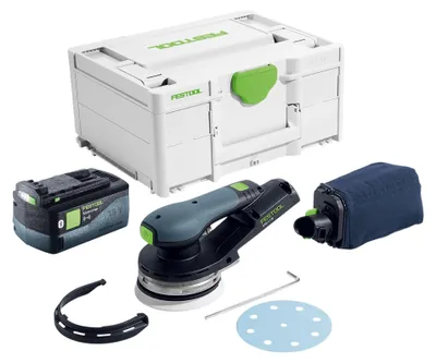 Obrázok produktu pre Akumulátorová náhodná orbitálna brúska Festool ETSC 2 125-Basic 18 V 125 mm bez kefiek + 1x akumulátor 5,0 Ah + systainer - bez nabíjačky