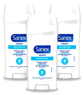 Produktbild von 3 x Sanex Dermo Protector Deodorant Stick - 65 ml - Vorteilspackung - 3 Stücke
