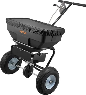 Obrázek produktu pro VEVOR rozmetadlo, kapacita 59 kg, rozmetadlo hnojiva, šířka rozmetání 0–3,66 m, rozmetadlo osiva s 33cm pneumatikami, nastavitelný průtok, rozmetadlo pro hnojivo, osivo a posypovou sůl