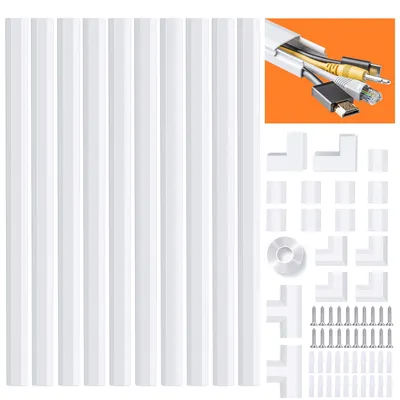 Imagen del producto de Canalón de 4 metros para la gestión de cables, 10 unidades, color blanco