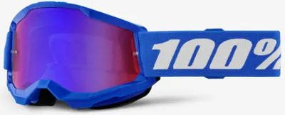 Produktbild von Schwimmbrille Strata 2 Youth Junior Blau - Spiegel Rot/Blaue Scheibe - Farbe Blau/Weiss Glas Rot/Blauer Spiegel