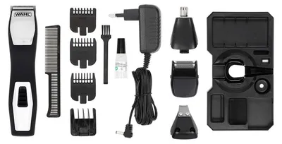 Immagine prodotto di Beard trimmer - WAHL - GROOMSMAN PRO - 2.4 V - 6 combs - Battery life: 60 min - Black / Silver