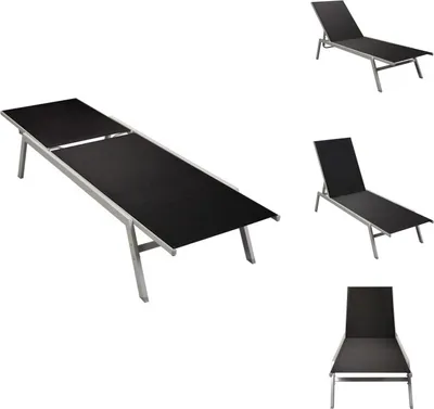 Produktbild von vidaXL Sonnenliege Stahl und Textilene Schwarz -  Sonnenliegen