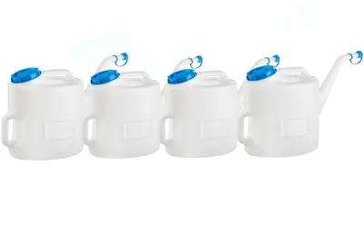 Produktbild von 4x Trinkwasserkanne 13 Liter lebensmittelgeeignet mit Auslaufrohr Einfüllkanne