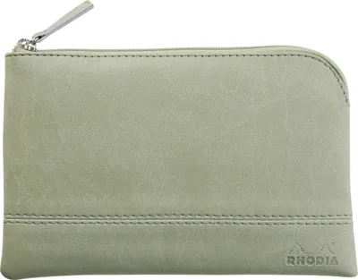 Productafbeelding van Rhodia Rhodiarama etui van kunstleer, met rits, 11x17 cm, kleur: seladon, artikelnummer: 116533C
