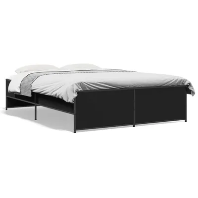 Produktbild von vidaXL Bettgestell Schwarz 120x190 cm Holzwerkstoff und Metall