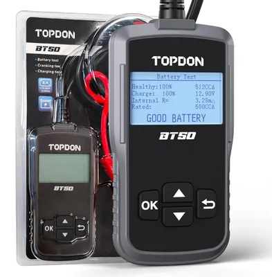 Produktbild von TOPDON Autobatterie Tester BT50, 12V Batterietester kfz 100-2000CCA Digitaler Au