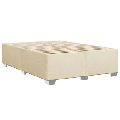 Image de vidaXL Cadre de lit sans matelas Crème 140x190 cm Tissu