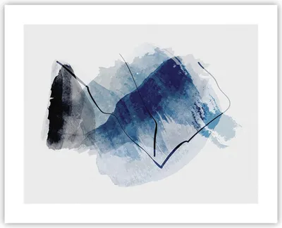 Produktbild von Poster - Poster ohne Rahmen - Blau Schwarz Abstraktion - 50x40 cm - Wand Bild - Wanddeko - Wandbilder - Kunstposter - Wandposter - Bilder - Kunstdruck - Wanddekoration - Wandbild - P2XAA50x40-5058
