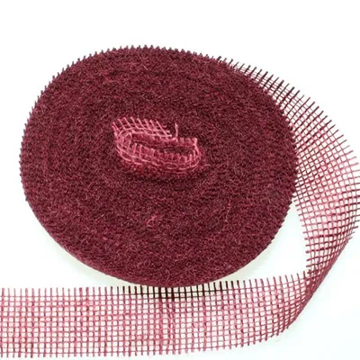 Produktbild von 25m Juteband 40mm Schleifenband Geschenkband Gitterband Jute Deko Schleife Band, Farbe:bordeaux
