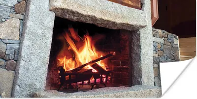 Produktbild von MuchoWow® Poster Kamin aus Stein 150x75 cm - ohne Rahmen