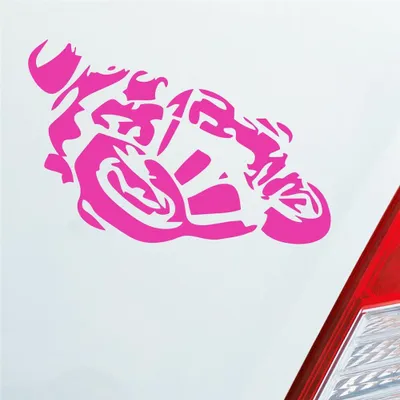Produktbild von Auto Aufkleber Motorrad Mopped Biker Moped 10x7 cm Pink Sticker Heckscheibenaufkleber