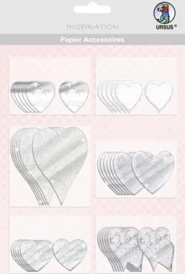 Produktbild von URSUS 36 Papier-Accessoires "Herzen", silber