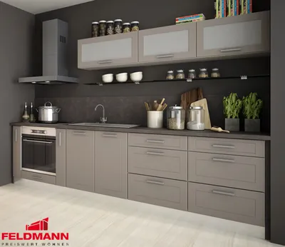Immagine prodotto di Cucina singola KVANTUM 290cm rovere artigianale frontale MDF beige opaco parziale estraibile