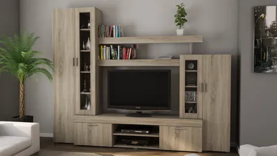 Produktbild von Meblast | Apollo Wohnwand; Helles Sonoma - Premium Beschläge | Möbel, Modern, Premium TV-Möbel, Große Anbauwand, Schrankwand, Wohnzimmer-Set, Sonoma Eiche