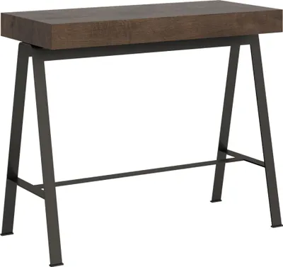 Image de ITAMOBY - Console extensible 90x40/300 cm Banco noyer pieds anthracite