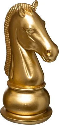 Zdjęcie produktu dla Dekoracja Szachy Skoczek złoty 19 cm