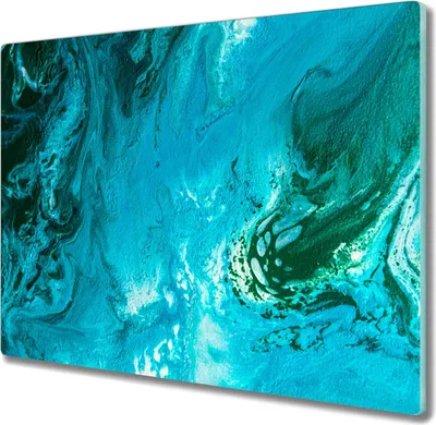Produktbild von Coloray Kochplattenabdeckung Herdabdeckplatte 60x52 cm Hackbrett Schneidebrett Küchenbrett - Meereswellen
