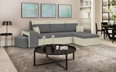 Produktbild von Ecksofa DAKOTA2 mit Schlaffunktion - Grau/Creme