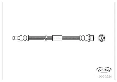Produktbild von CORTECO 19032520 Bremsschlauch Hinten für SAAB 9-5 Kombi (YS3E) 9-5 (YS3E)