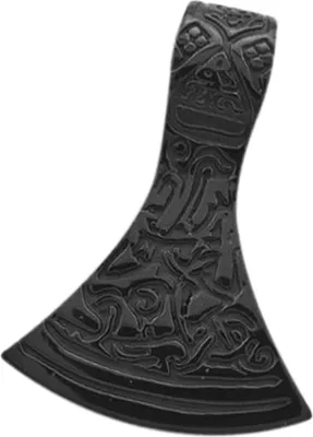 Produktbild von Anhänger Axt Beil Schwarz Wikinger Tribal Keltisch Celtic Edelstahl Halskette Lederkette Gothic Kugelkette Damen Herren schwarz-nur-anhänger