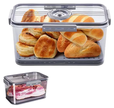 Produktbild von Brotkasten,versiegelter Brotkasten für die Küchenarbeitsplatte mit Deckel und Zeitrekorder für selbstgebackenes Brot,Toast,Bagels,Donuts und Kekse