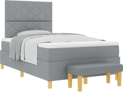 Obrázok produktu pre Posteľ s pružinovým rámom Svetlosivá 200 x 120 cm látka