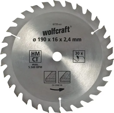 Image de wolfcraft Lame de scie circulaire au carbure, 20 dents, Ø 160x20x 2,4mm